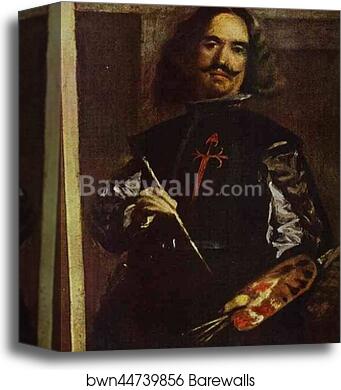 Las Meninas (The Maids of Honor) or the Royal Family. Detail. Self-Portrait by Diego Velázquez, Canvas Print