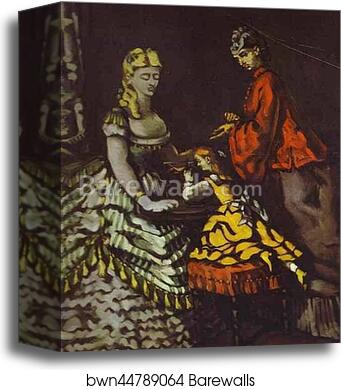 Interior with Two Women and a Child by Paul Cézanne, Canvas Print