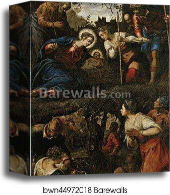 Adoration of the Shepherds by Jacopo Robusti, Called Tintoretto, Canvas Print