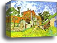 Village Street in Auvers. Auvers-sur-Oise by Vincent Van Gogh, Canvas Print