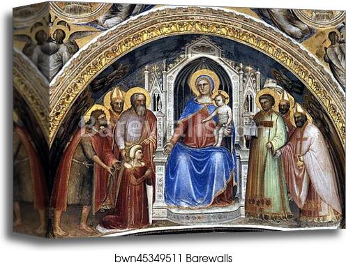 The Virgin with the Child. Fresco on the west wall by Giusto De’ Menabuoi, Canvas Print