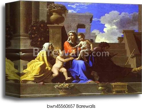 The Holy Family on Steps by Nicolas Poussin, Canvas Print The Holy Family on Steps by Nicolas Poussin, Canvas Print