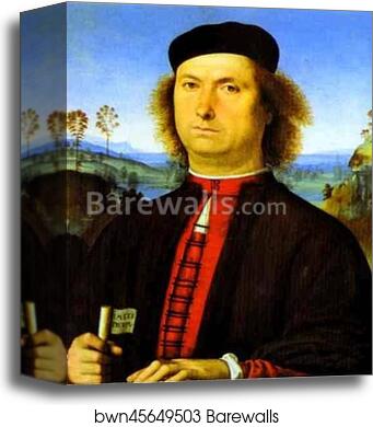 Portrait of Francesco delle Opere by Pietro Perugino, Canvas Print
