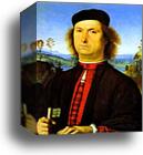 Portrait of Francesco delle Opere by Pietro Perugino, Canvas Print
