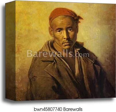 Head of a Kirghiz Convict by Vasily Perov, Canvas Print
