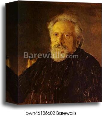 Portrait of the Author Nikolay Leskov by Valentin Serov, Canvas Print