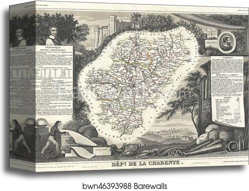 Dept. de la Charente by Victor Jules Levasseur, Canvas Print