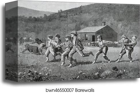 Snap-the-Whip, from the Harper's Weekly, September 20, 1873 by Winslow Homer, Canvas Print Snap-the-Whip, from the Harper's Weekly, September 20, 1873 by Winslow Homer, Canvas Print