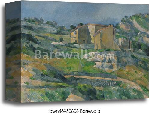 Houses in Provence: The Riaux Valley near L'Estaque by Paul Cézanne, Canvas Print
