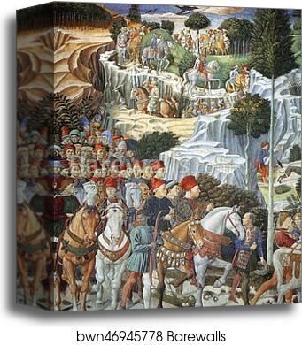 Procession of the Magus Balthazar by Benozzo Gozzoli, Canvas Print