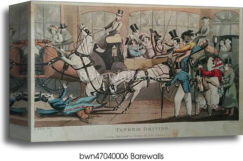 Tandem Driving by Henry Thomas Alken, Canvas Print