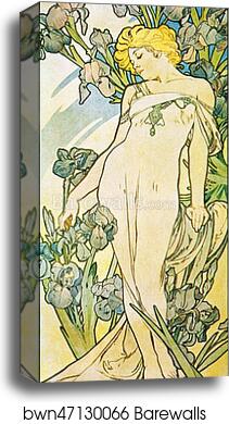 Iris by Alphonse Mucha, Canvas Print