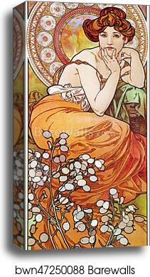 Topaz by Alphonse Mucha, Canvas Print