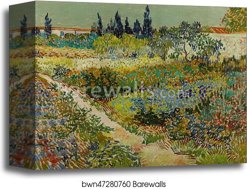 Garden at Arles / Flowering Garden with Path by Vincent Van Gogh, Canvas Print