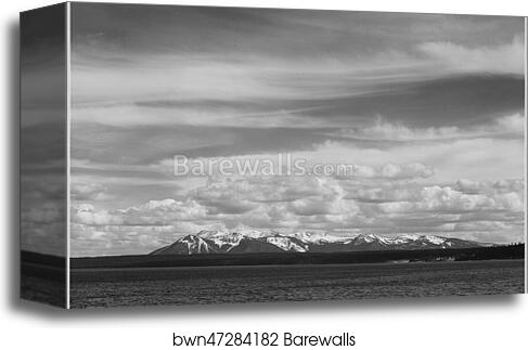 Yellowstone Lake, Mt. Sheridan, Yellowstone National Park, Wyoming.  Photographs of National Parks and Monuments, compiled 1941 - 1942, documenting the period ca. 1933 - 1942 by Ansel Adams (1902-1984), Canvas Print