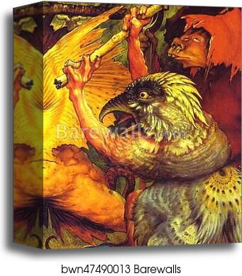 The Temptation of St. Anthony. Detail by Matthias Grünewald, Canvas Print