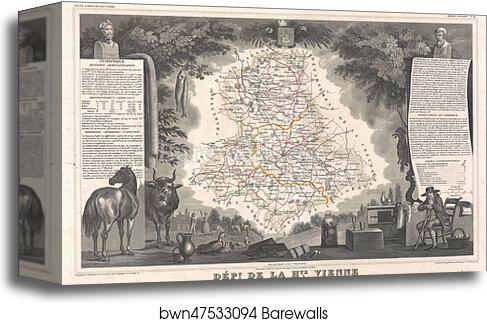 Dept. de la Haute-Vienne by Victor Jules Levasseur, Canvas Print