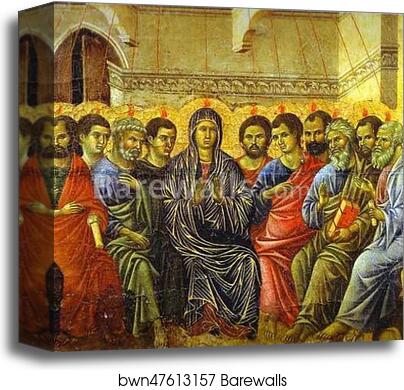 Maestà (back, crowning panel) The Descent of the Holy Spirit by Duccio Di Buoninsegna, Canvas Print Maestà (back, crowning panel) The Descent of the Holy Spirit by Duccio Di Buoninsegna, Canvas Print