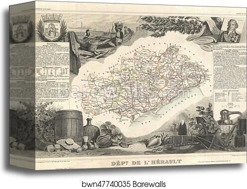 Dept. de l'Herault by Victor Jules Levasseur, Canvas Print Dept. de l'Herault by Victor Jules Levasseur, Canvas Print
