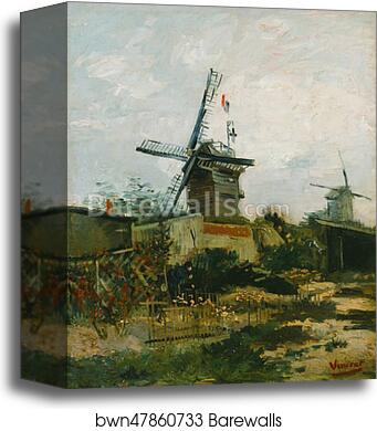 Windmills on Montmartre by Vincent Van Gogh, Canvas Print