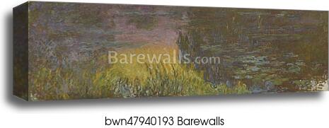The Water Lilies - Setting Sun by Claude Monet, Canvas Print