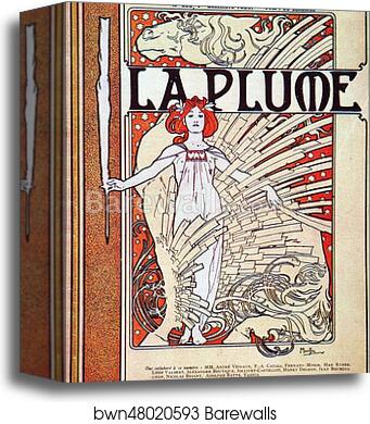 La Plume by Alphonse Mucha, Canvas Print