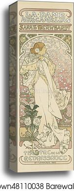 La Dame Aux Camelias by Alphonse Mucha, Canvas Print