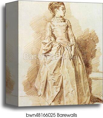 Young Woman Standing (Rosalie Fragonard) by Jean-Honoré Fragonard, Canvas Print