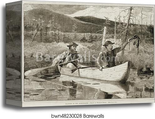 "Trapping in the Adirondacks" by Winslow Homer, Canvas Print "Trapping in the Adirondacks" by Winslow Homer, Canvas Print