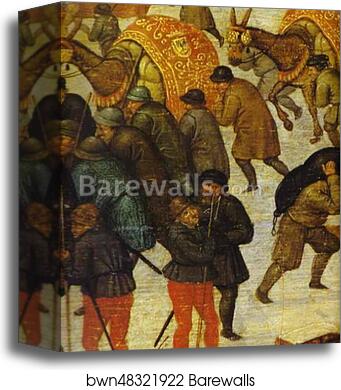 Adoration of the Magi. Detail by Pieter Brueghel The Younger, Canvas Print