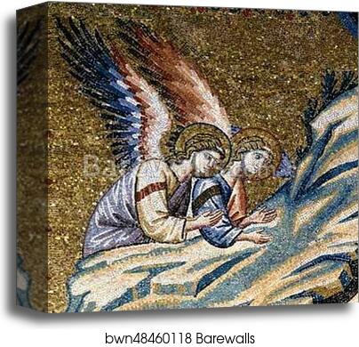 Nativity of Christ. Detail by Pietro Cavallini, Canvas Print