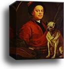 Self-Portrait with Pug Dog by William Hogarth, Canvas Print