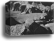 View from Yava Point, rock formations and valley, "Grand Canyon National Park," Arizona.  Photographs of National Parks and Monuments, compiled 1941 - 1942, documenting the period ca. 1933 - 1942 by Ansel Adams (1902-1984), Canvas Print