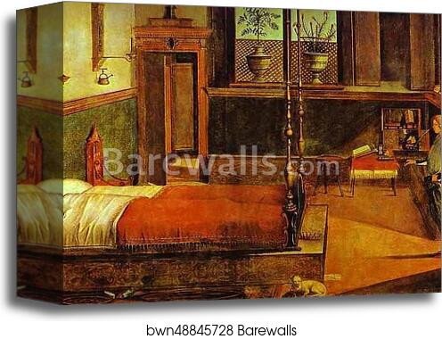 Legend of St. Ursula: St. Ursula's Dream. Detail by Vittore Carpaccio, Canvas Print Legend of St. Ursula: St. Ursula's Dream. Detail by Vittore Carpaccio, Canvas Print