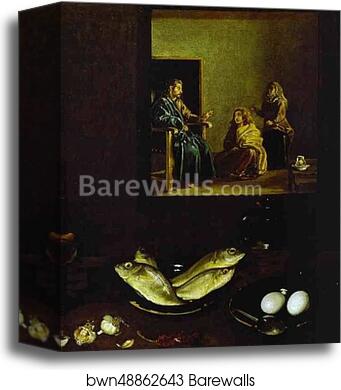 Christ in the House of Martha and Mary. Detail by Diego Velázquez, Canvas Print Christ in the House of Martha and Mary. Detail by Diego Velázquez, Canvas Print