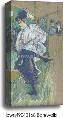 Jane Avril Dancing by Henri De Toulouse-Lautrec, Canvas Print