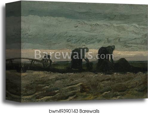 Two women on the heath by Vincent Van Gogh, Canvas Print