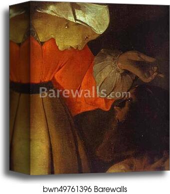 Job and his Wife. Detail by Georges De La Tour, Canvas Print