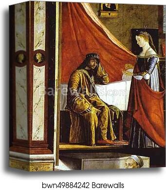 The Legend of St. Ursula: The Arrival of the English Ambassadors. Detail by Vittore Carpaccio, Canvas Print