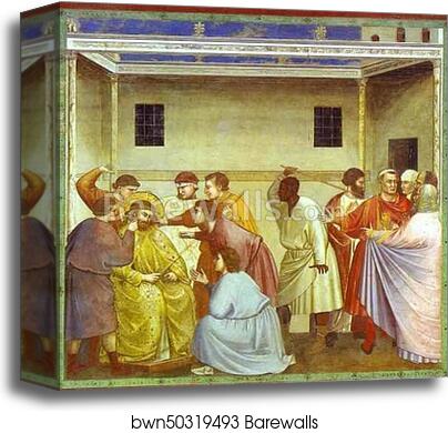 The Mocking of Christ and Flagellation by Giotto, Canvas Print