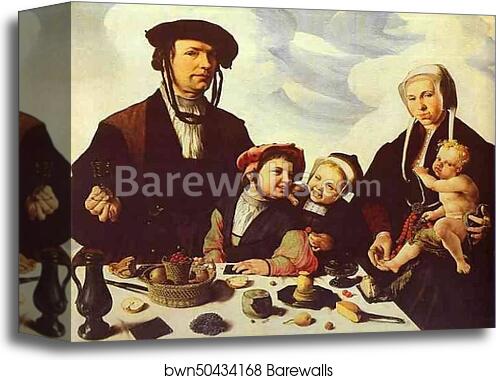 Family Portrait by Maerten Jacobsz Van Heemskerck, Canvas Print