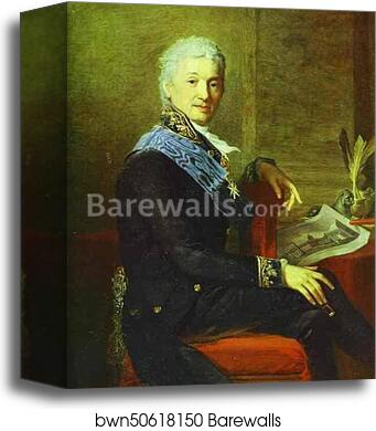 Portrait of Count Alexander Stroganoff, the President of the Academy of Arts (1800-1811) by Jean-Laurent Mosnier, Canvas Print