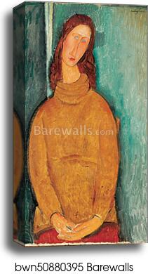 Portrait of Jeanne Hébuterne by Amedeo Modigliani, Canvas Print