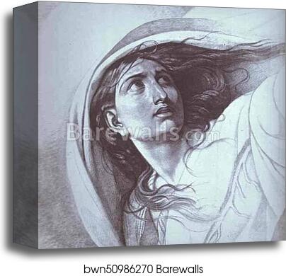 Woman with a Veil. Study for The Brazen Dragon by Feodor Bruni, Canvas Print