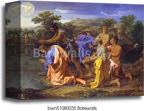 The Baptism of Christ by Nicolas Poussin, Canvas Print