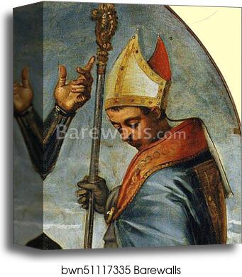 Saint George, Saint Louis, and the Princess. Detail by Jacopo Robusti, Called Tintoretto, Canvas Print