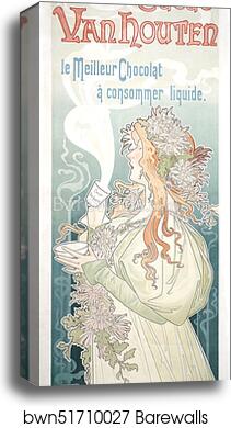 Cacao Van Houten. Le Meilleur Chocolat à consommer liquide by Henri Privat-Livemont, Canvas Print