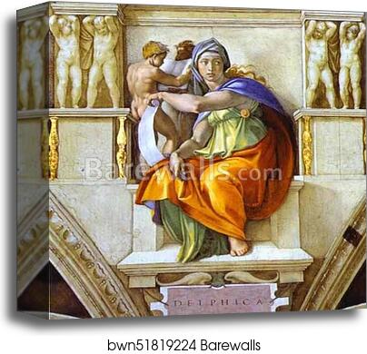 The Sibyl of Delphi by Michelangelo, Canvas Print