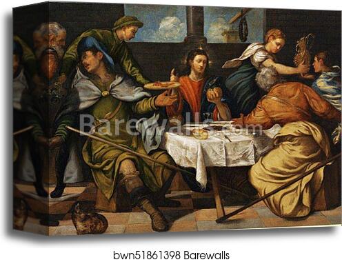 Supper at Emmaus by Jacopo Robusti, Called Tintoretto, Canvas Print