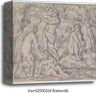 Study of Four Women Bathing by Paul Cézanne, Canvas Print